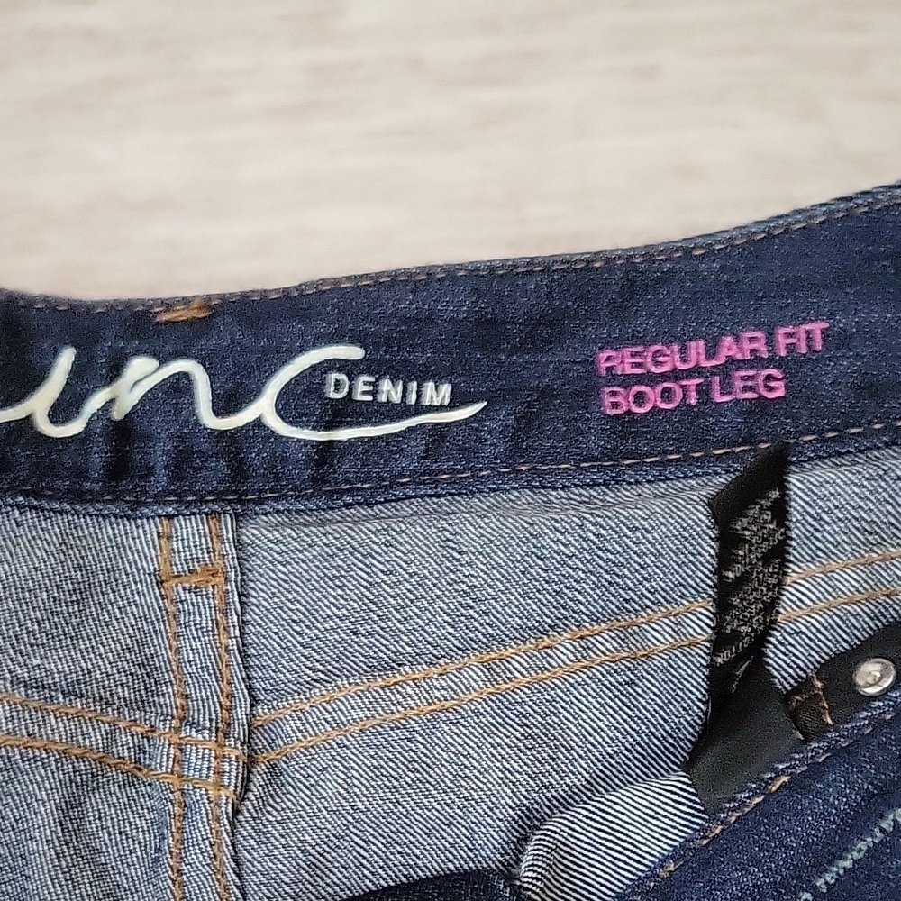 INC International Concepts Dark Indigo Boot Cut Jeans - Picture 2 of 7